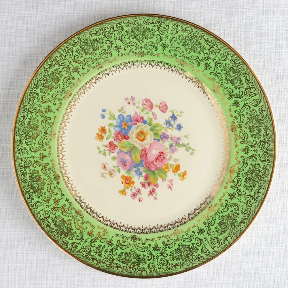 Vintage Imperial Service Plates by Salem China Co. 23 K Gold